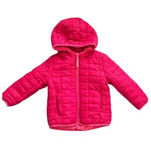 Cat & Jack Hooded Puffer Jacket Pink Size 18 months Zipper Coat